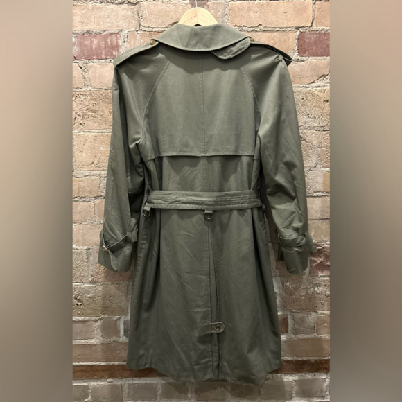 AQUASCUTUM khaki green trench coat in Sz 8 - Picture 5 of 9